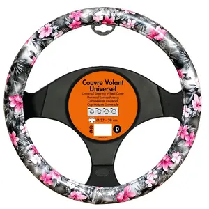 Norauto Couvre Volant Turbotech Rose Décor FleuriVendu parnorauto