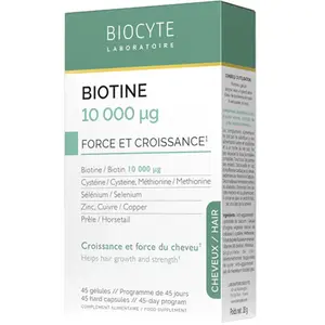 BIOCYTE Biotine 10000 µg - Force et Croissance Cheveux x45 Gélules pas cher