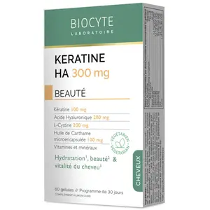 Comparateur de prix : Biocyte Keratine HA 300 mg 60 Gélules