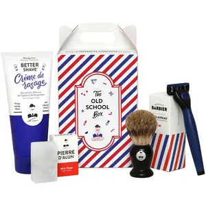 Comparateur de prix : Monsieur Barbier - The Old School Box Coffret De Rasage Pour Homme 175ml + 75g