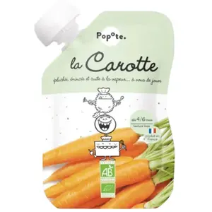 Comparateur de prix : Popote Les Légumes Gourde Purée Carotte +4m Bio 120g