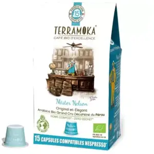 Comparateur de prix : TERRAMOKA Capsules compatibles Nespresso décaféiné - Nelson - x15