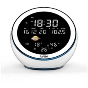 Comparateur de prix : Station météo et enceinte Bluetooth Nasa WSP1500 avec radio-réveil Blanc