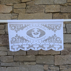 Maison d'été Cantonnière avec broderie sur filet 60X31 CM pas cher