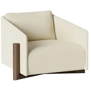 Fauteuil en tissu crème Timber - Kann Design pas cher