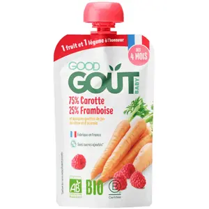 Good Goût Carottes Framboises bio Gourde bébé dès 4 mois 120gr pas cher