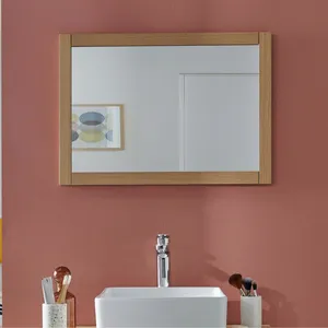 Miroir de salle de bain mural en bois PALM - MOB-IN - L50 x H70 - Design naturel pas cher