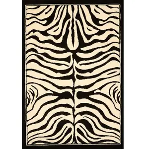 Comparateur de prix : UNAMOURDETAPIS Tapis salon motif animaux doux et soyeux, noir 133x200