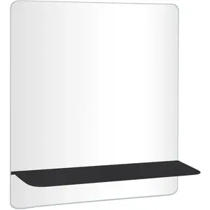 MOB-IN Miroir de salle de bain avec tablette SORRENTO Noir - L60 x H70 cm