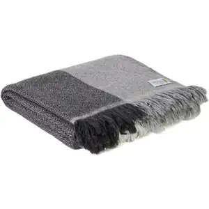 Comparateur de prix : Les jardins de la comtesse Plaid cachemire et laine léger motif diamant gris 130 x 230 cm