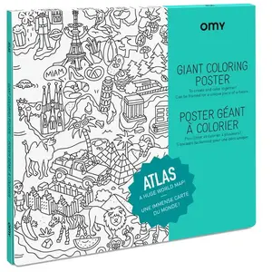 Jeu créatif Omy Poster Géant à Colorier Atlas