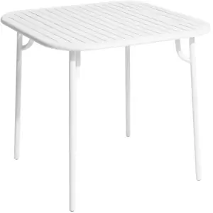Table de jardin carrée blanche Week-End Modèle d'exposition - Petite F... pas cher