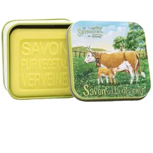 La Savonnerie de Nyons - Savon 100g Verveine et Boîte Métal Vaches uni... pas cher