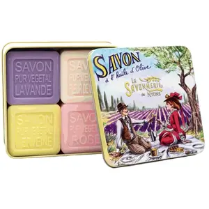 La Savonnerie de Nyons - Coffret de 4 Savons (Lavande, Verveine,Fleur de Coton, Rose) Pique-Nique 400 g unisex