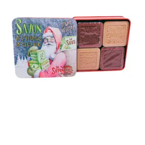 La Savonnerie de Nyons Boite En Métal De 4 Savons Parfumés Aux Senteurs De Noël-huile D’olive Et Beurre De Karité-le Pére Noêl pas cher