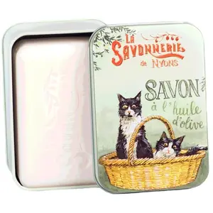 La Savonnerie de Nyons - Savon 200g Fleur de Coton et Boîte Métal Chat...