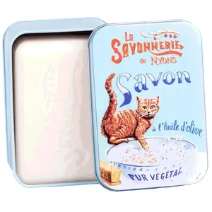 La Savonnerie de Nyons - Savon 200g Fleur de Coton et Boîte Métal Chat... pas cher