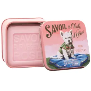 La Savonnerie de Nyons - Savon 100g Rose et Boîte Métal Westie unisex pas cher