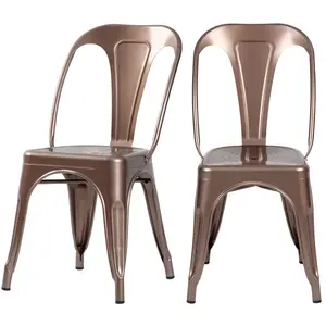 Rendez-vous Déco - Chaise en métal cuivre (lot de 2) - indus pas cher