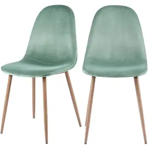Rendez-vous Déco - Chaise en velours vert d'eau (lot de 2) - fredrik pas cher