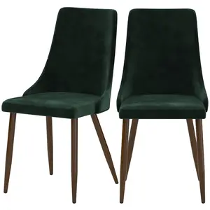 Rendez-vous Déco - Chaise en velours vert (lot de 2) - vinni pas cher
