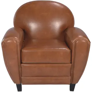 Comparateur de prix : Fauteuil - RENDEZ VOUS DECO - Club camel - Cuir - Marron - Relaxation