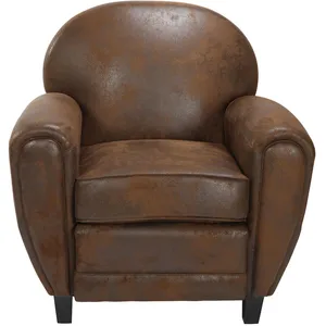 Comparateur de prix : Rendez-vous Déco - Fauteuil Marron Vieilli En Microfibre - Club