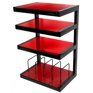 Meuble hi-fi NORSTONE - Esse Vinyl - Noir laqué - Porte et tiroir - Ve... pas cher
