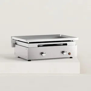 VERYCOOK Plancha gaz Créative 2 feux inox 6 à 8 pers. 2 brûleurs (en f... pas cher