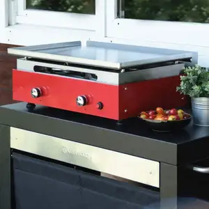 Verycook - Plancha gaz Créative 2 feux inox 6 à 8 pers. 2 brûleurs (en... pas cher