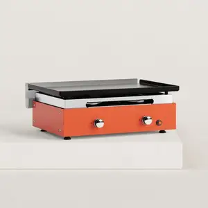 Verycook - Plancha gaz Créative 2 feux acier émaillé 6 à 8 pers. Piezo... pas cher