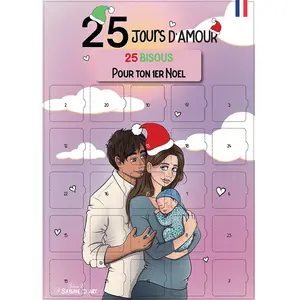 Calendrier de l'avent 1er noël 25 bisous pas cher
