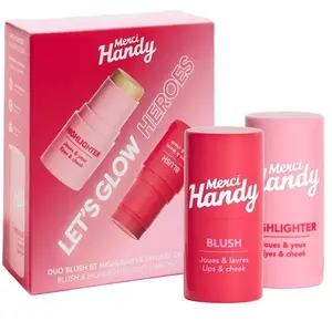 MERCI HANDY Kit Let's Glow Heroes - Highlighter + Blush pas cher