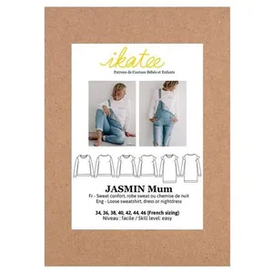 GENERIQUE Ikatee Pochette Patron de Couture Femme Sweat ou Robe Jasmin Mum 34 à 46