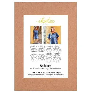 GENERIQUE Ikatee Pochette Patron de Couture Sakura Femme Blouse et Robe 32-52
