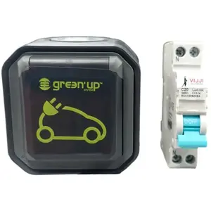 Lot disjoncteur différentiel + prise Legrand Green Up pas cher