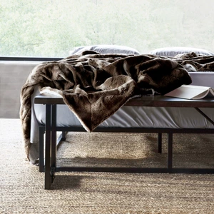 Mello Plaid fausse fourrure marron 130x150cm pas cher