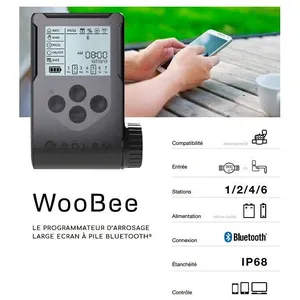 Solem - Programmateur d'arrosage à pile bluetooth 4 stations woobee-4 pas cher