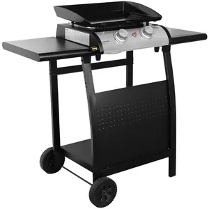 SWEEEK Plancha au gaz 2 brûleurs sur chariotVendu parcdiscount