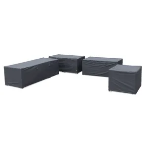 SWEEEK Ensemble de 4 housses de protection gris foncé pour salon de jardin pas cher