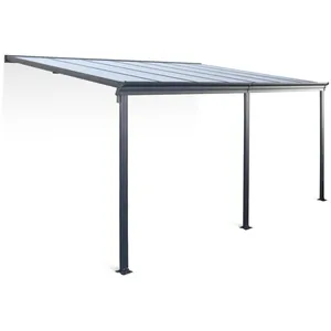 Comparateur de prix : SWEEEK Pergola murale 3x4 m en aluminium et polycarbonate avec gouttière pergola adossée Avenio