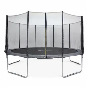 SWEEEK Trampoline rond Ø 460cm gris avec son filet de protection - Nep...