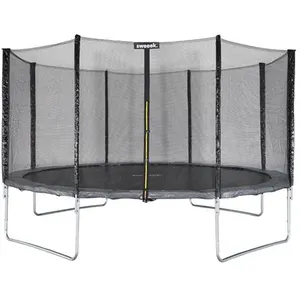 SWEEEK Trampoline rond Ø 430cm gris avec son filet de protection - Vén... pas cher