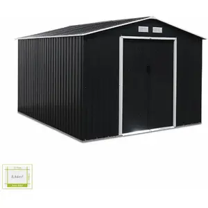 SWEEEK Abri de jardin métal 8,95m² avec kit d'ancrage Flandre pas cher