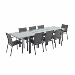 Comparateur de prix : SWEEEK Table de jardin extensible aluminium + 8 assises Philadelphie