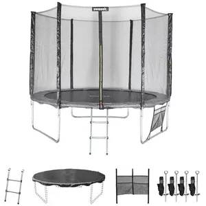 Comparateur de prix : SWEEEK Trampoline 305cm - Mars XXL Gris - avec filet de protection, éc...