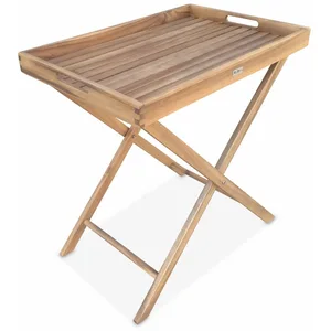 SWEEEK Desserte pliant en bois d'acacia avec plateau amovibleVendu parcdiscount