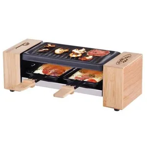 Bestron Mini Appareil à Raclette – 1/2 Personnes, 2 Poêlons, Rouge/noir (neuf)
