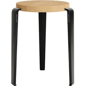 TIPTOE - Tabouret empilable Lou - Noir - Acier thermolaqué - Designer Gregory Cibert pas cher
