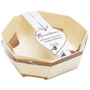 Comparateur de prix : Mirontaine 2 moules gâteau Ø 18 cm bois+ 4 caissettes sulfurisées de cuisson 612